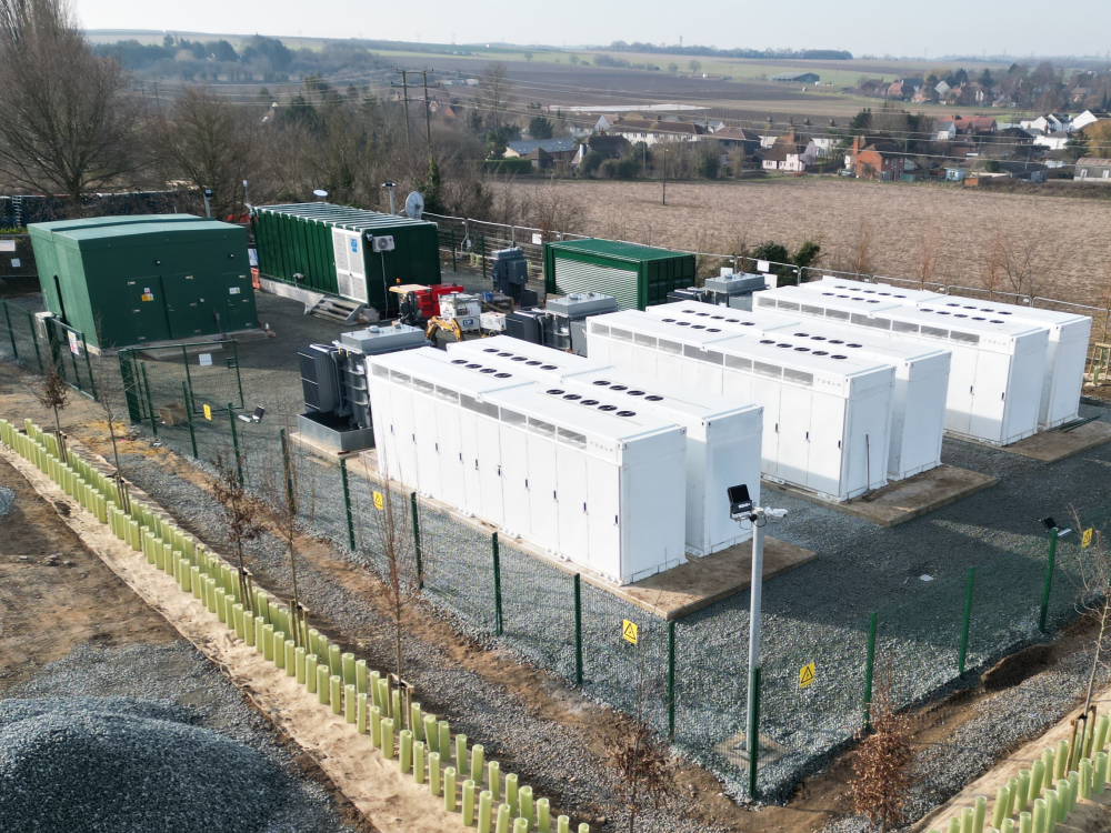 An aerial shot of the BESS Broadditch site